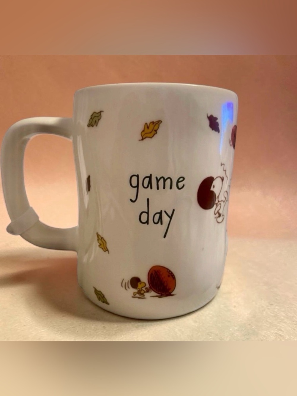 Rae Dunn Peanuts Snoopy “Game Day” Fall Football Mug - New